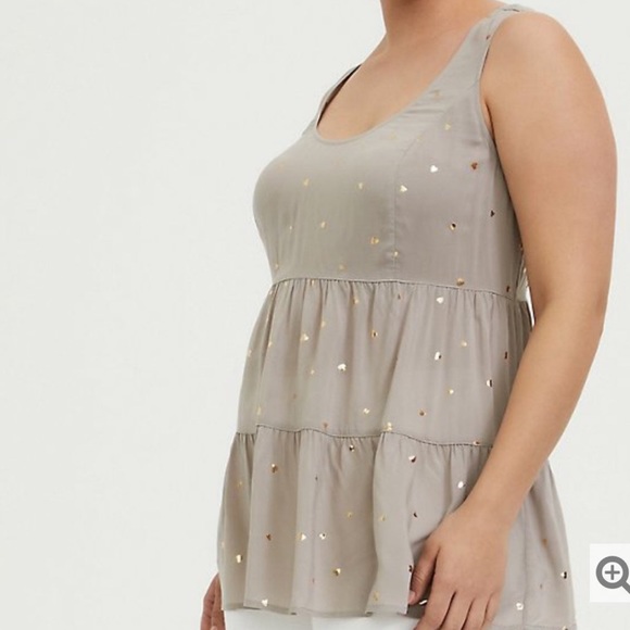 torrid Tops - Torrid Challis Lattice Hearts Tunic Tank